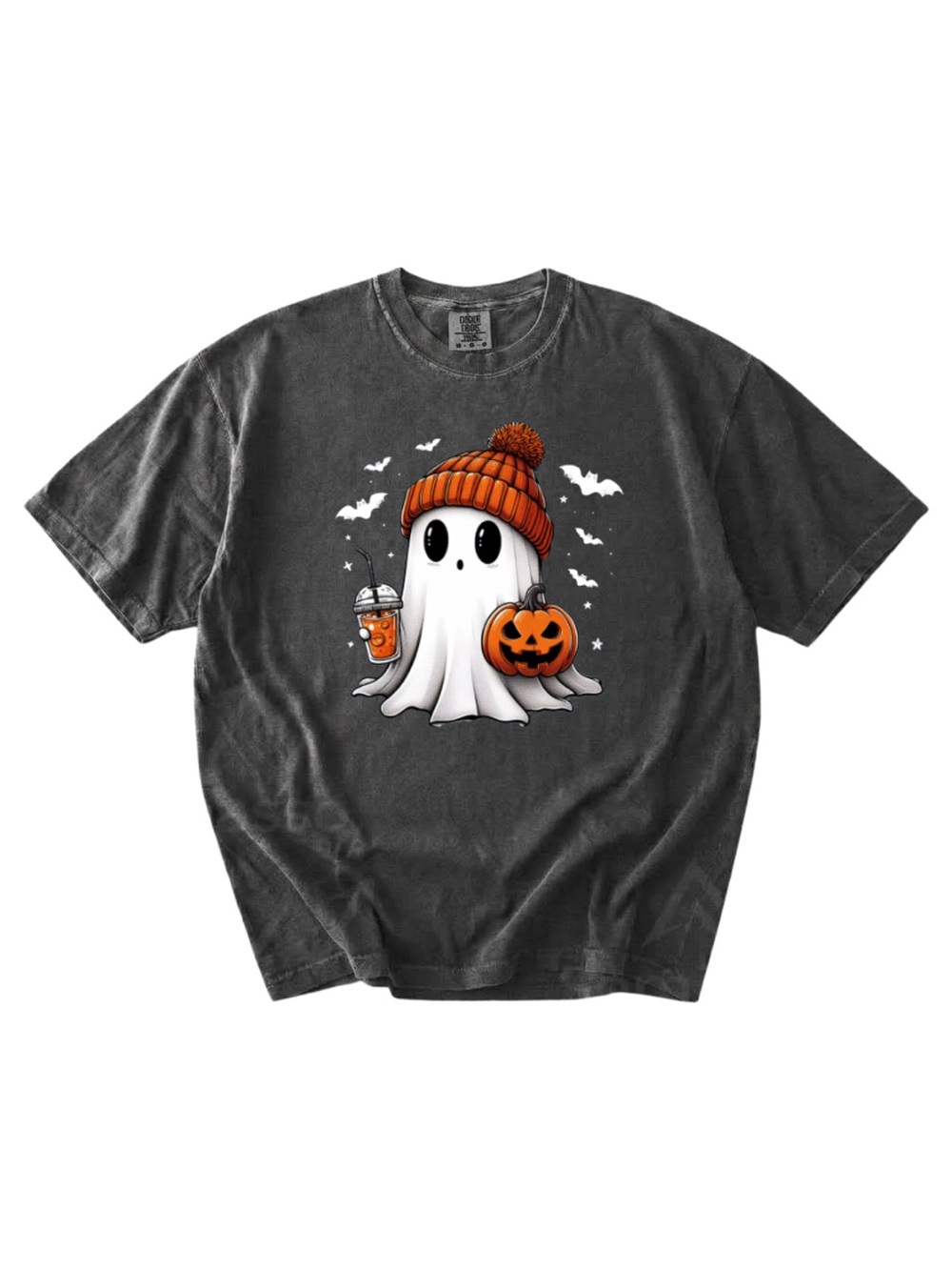 Comfort colors Halloween Ghost Graphic Tee - Pepper color